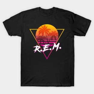 R.E.M. - Proud Name Retro 80s Sunset Aesthetic Design T-Shirt